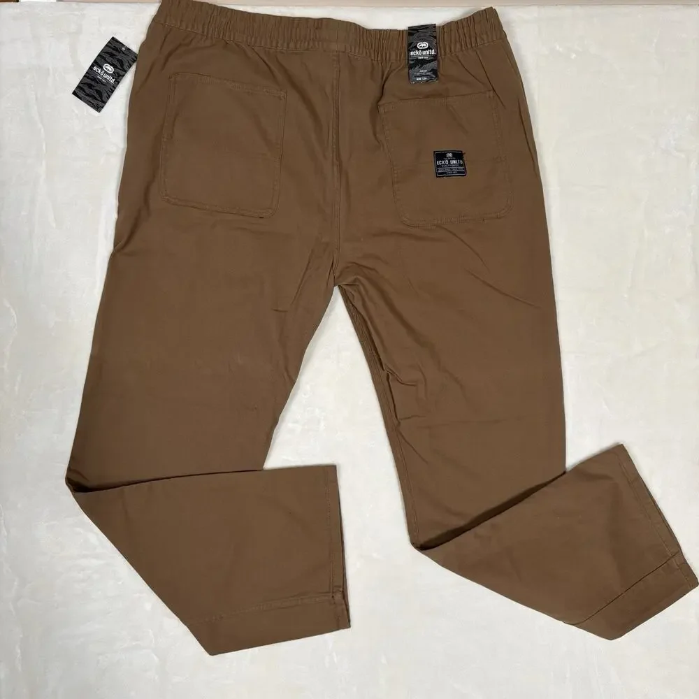 Ecko Untld. Dark Chino Classic Fit Pants Size 46x34 NWT Elastic Waist Cotton